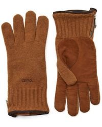 Zegna - Oasi Cashmere Logo-embroidered Gloves - Lyst