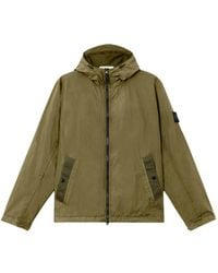 Stone Island - Garment-Dyed Hooded Jacket - Lyst