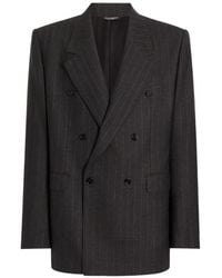 Dolce & Gabbana - Palermo Wollen Jack Met Dubbele Rij Knopen En Krijtstreep - Lyst