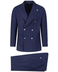 Tombolini - Pinstripe-Pattern Double-Breasted Suit - Lyst