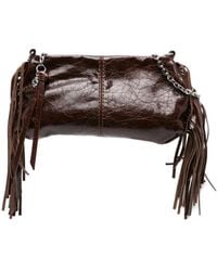 Maje - Fringe Leather Shoulder Bag - Lyst