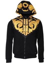 Versace - Barocco-Print Zip-Up Hoodie - Lyst