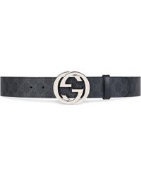 Gucci Ceinture en toile suprême GG avec boucle GG - Noir