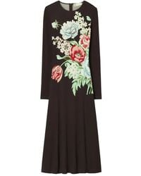 Tory Burch - Printed Jersey Midi Dress - Lyst