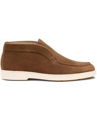 Santoni - Suede Slip-On Sneakers - Lyst
