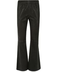 Enes - Crocodile-Embossed Leather Trousers - Lyst