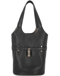 Borbonese - Small Premiere Padlock-Detail Pebbled-Leather Shoulder Bag - Lyst