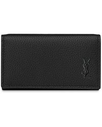 Saint Laurent - Cassandre Shadow Leather Key Wallet - Lyst