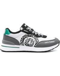 Just Cavalli - Tiger Head-Print Leather Sneakers - Lyst