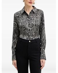 Guess - Snake-print Button Shirt - Lyst