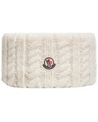 Moncler - Cable-Knit Logo-Patch Headband - Lyst