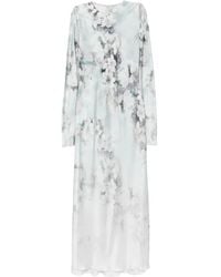 Alberta Ferretti - Jurk Met Bloemenprint En Lange Mouwen - Lyst