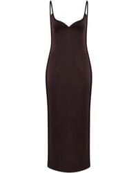 Paris Georgia Basics Sammy Fitted Satin Midi Dress in Green | Lyst Canada