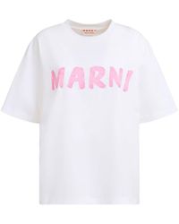 Marni - T-shirt en coton à logo imprimé - Lyst