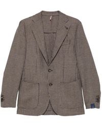 Santaniello - Houndstooth-Pattern Single-Breasted Blazer - Lyst