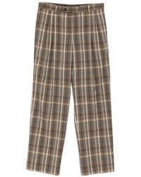 AURALEE - Check Pleated Trousers - Lyst