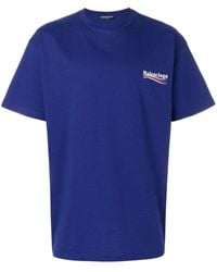 Balenciaga - Wl0 620969 Tiv52 1195 Blauw T-shirt - Lyst