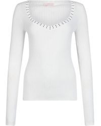 Liu Jo - V-Neck Studded Top - Lyst