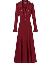 Self-Portrait - Robe Mi-Longue En Maille Côtelée - Lyst