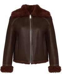 Yves Salomon - Shearling-Collared Zip-Front Jacket - Lyst