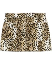Blumarine - Mini-Rok Met Luipaardprint - Lyst