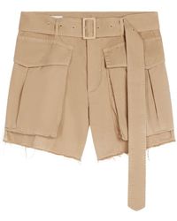 Dries Van Noten - Cropped Leather Cargo Shorts - Lyst