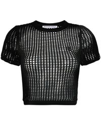 Alexander Wang - Open-knit Cropped Top - Lyst