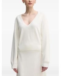 Ouí - V-Neck Long-Sleeve Sweater - Lyst