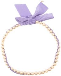 forte_forte - Faux-Pearl Ribbon Necklace - Lyst