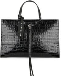 John Richmond - Croc-Effect Zip-Detail Tote Bag - Lyst