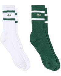 Lacoste - Logo-Embroidered Striped Socks (Set Of Two) - Lyst