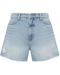 BOSS - Distressed Frayed-Hem Shorts - Lyst