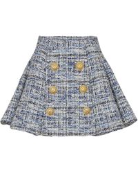 Balmain - Minirock Aus Einem Baumwollgemisch - Lyst