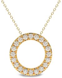 Diamond Essentials - Diamond Circle-Pendant Necklace - Lyst