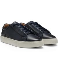BOSS - Gary Leather Lace-Up Sneakers - Lyst