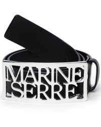 Marine Serre - Logo-buckle Leather Belt - Lyst