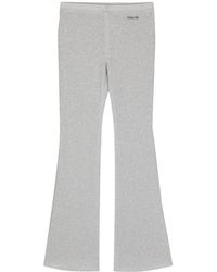 Pushbutton - Logo-embroidered Lurex Flared Trousers - Lyst