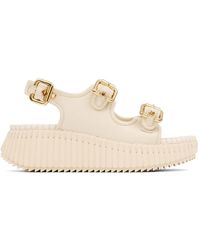 Chloé - Nama Leren Sandalen - Lyst