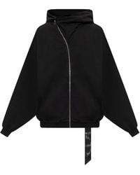 Rick Owens - High-Neck Oversized Hoodie With Zip Closure - Lyst
