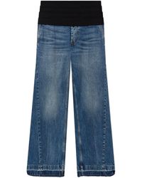 Stella McCartney - Tuxedo-embellished Wide-leg Jeans - Lyst