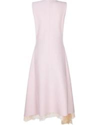 【Alexander McQueen】lace-trimmed sleeveless midi dress McQueen Lace Inset Sleeveless Satin Midi Dress | Neiman Marcus
