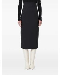 Sportmax - Elasticated-Waistband Slit Midi Skirt - Lyst