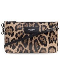 Dolce & Gabbana - Leopard-Print Clutch Bag - Lyst