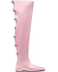 Versace - Gianni Ribbon Satin Over-the-knee Boots - Lyst