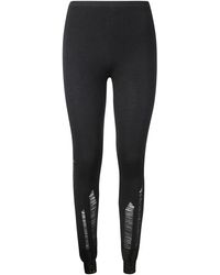 MM6 by Maison Margiela - Ripped Detailing Leggings - Lyst