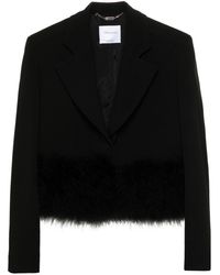 Blumarine - Feather-Trim Blazer - Lyst