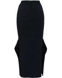 Stella McCartney - Ribbed Flared Slit Midi Skirt - Lyst