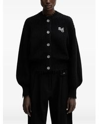 WRSTBHVR - Blair Distressed-Effect Logo-Patch Cardigan - Lyst