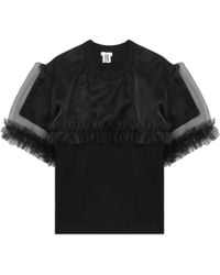 Noir Kei Ninomiya - Débardeur À Empiècement À Volants - Lyst