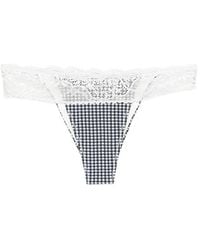 Frankie's Bikinis - Lea Gingham Lace-Trim Bikini Bottoms - Lyst